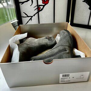 La Canadienne Halo Gray Suede Waterproof Platform Buckle Bootie size  8 M